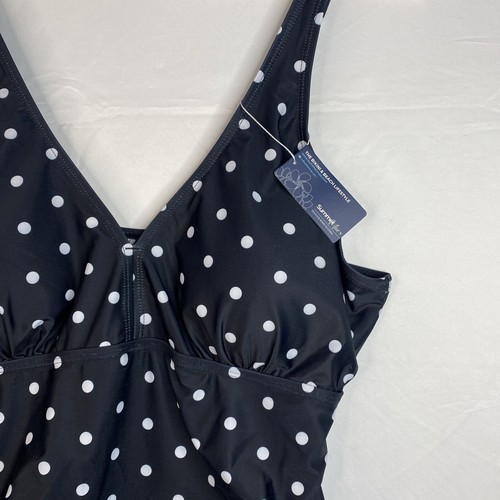 Sommer Mae DAMEN XL ~ Polka Dot SCHWARZ ROCKIG EINTEILIGER BADEANZUG - Bild 2 von 18