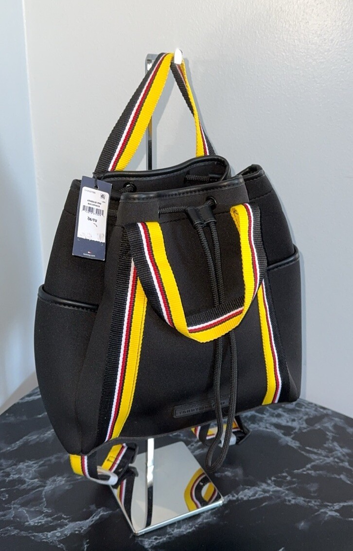 Tommy Hilfiger Drawstring Backpack Black Yellow Multicolored  display picture 1