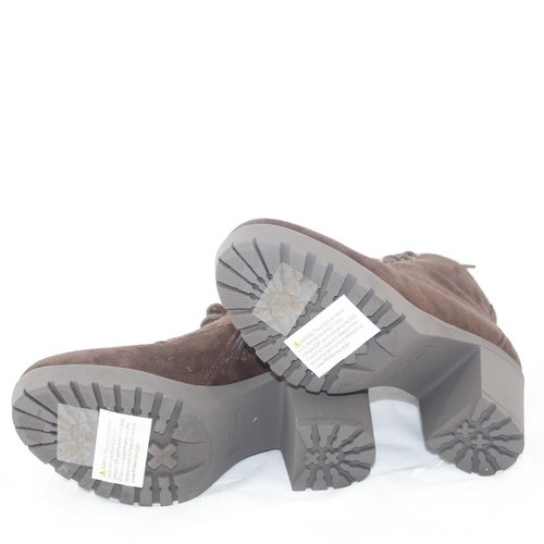 FOREVER womens lace & zip up ankle boots shoe size 6.5 M brown faux suede up NEW - Picture 6 of 6