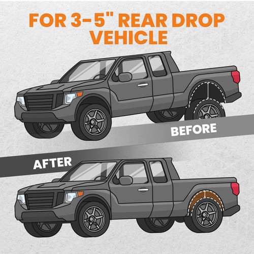 Rear Drop Shock Extender Lowering Kit Fit Chevy GMC C1500 1988-1998 - Bild 5 von 8