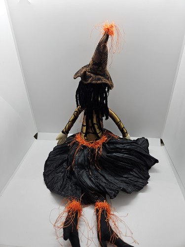Folk Art / Primitive Style Halloween Witch Doll  20in Long - Picture 10 of 13