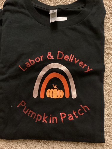 NEW Labor & Delivery Pumpkin Patch 3XL T-Shirt Black And Orange Short Sleeve - Bild 1 von 4
