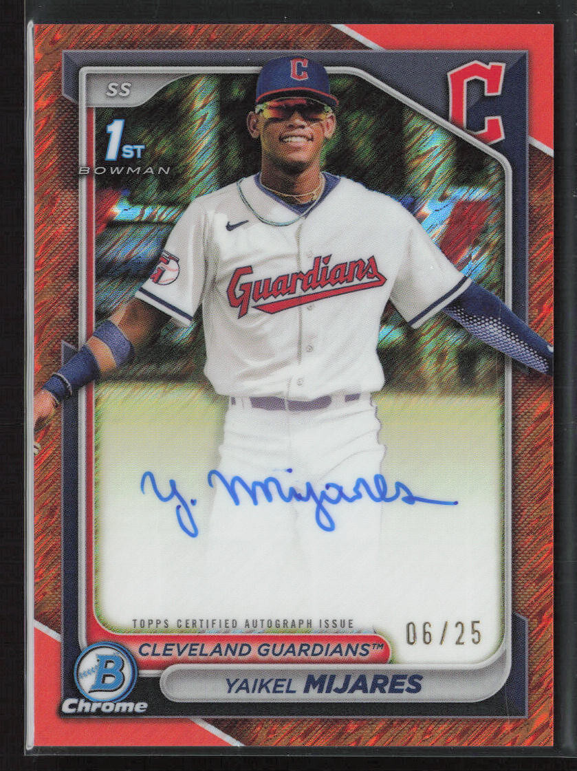 2024 Bowman Chrome 1st Prospect Auto Orange Shimmer Refractor /25 YAIKEL MIJARES