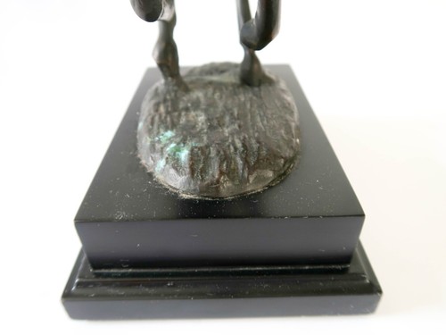 Vintage Handmade Metal Art Bronze or Brass Galloping Racehorse Jockey Sculpture - Picture 8 of 14