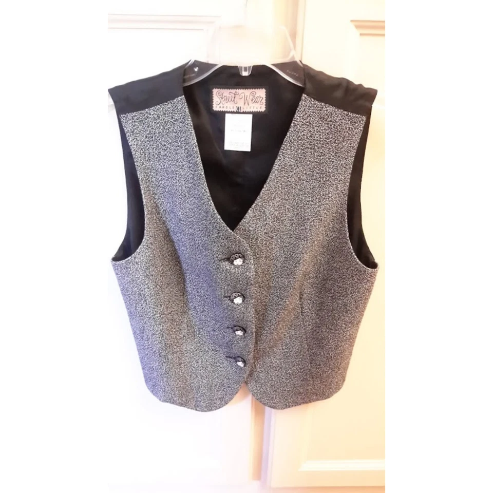 "Betty Boop" кнопки на темно серый жилет Carole Little Street износ размер маленький - Изображение 2 из 4