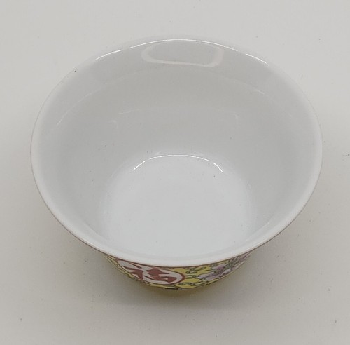 Tapa de platillo taza de té porcelana rosa familiar amarilla china patrón longevidad A-1 - Imagen 15 de 16