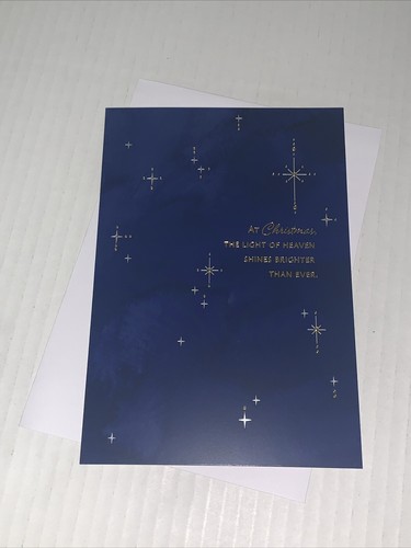 Hallmark Christmas Card: Blue Sky Stars Light Of Heaven Shines Brighter Miracles - Picture 1 of 6