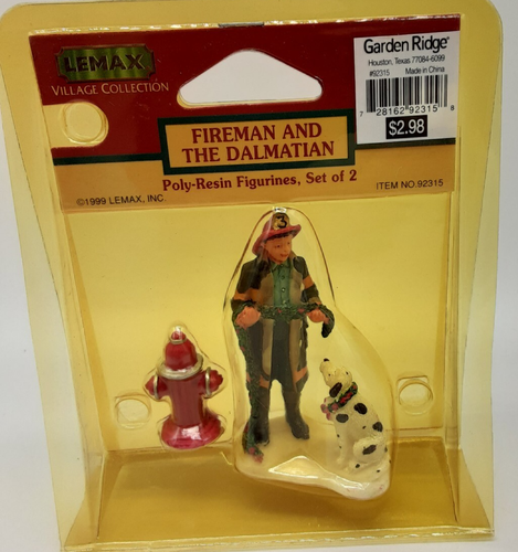 Lemax Lot To the Rescue 02439 Bucket Brigade 02441 Fireman Dalmatian 92315 + 1 - Picture 6 of 9