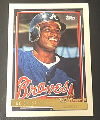 DEION SANDERS 1992 TOPPS GOLD WINNER INSERT CARD #645  BRAVES 2-SPORT  SUPERSTAR