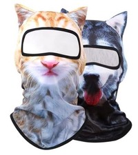 Cat Mask 3D Printed Cat ski Mask Balaclava with Ears Medium Mask Set 17