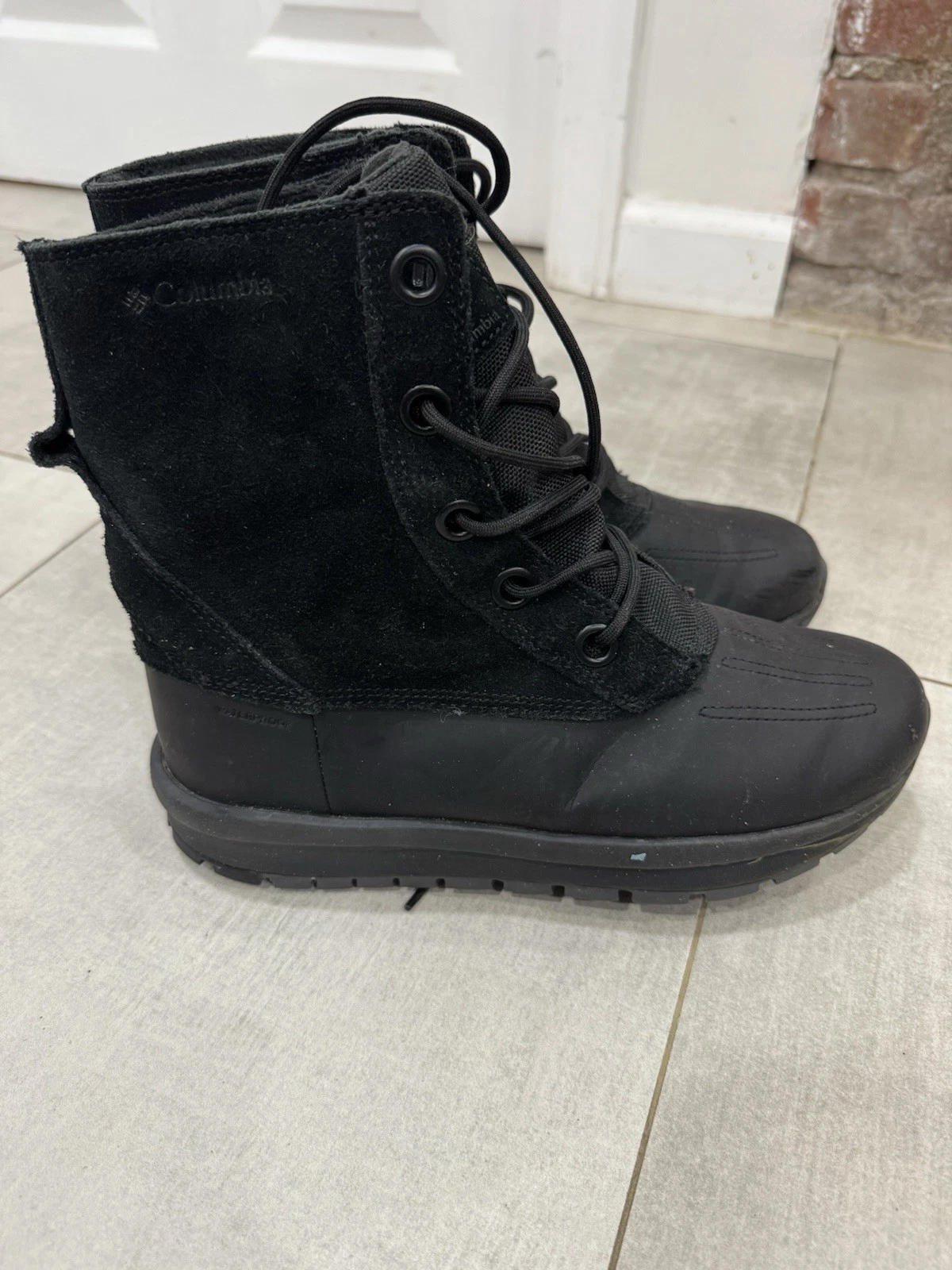 Columbia Womens Duck Boots Size 9 Black Waterproof Winter Snow Faux Fur BL7579