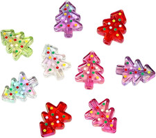 20Pcs Christmas Tree Spacer Beads Acrylic Bracelet Loose Beads Christmas Tree Da