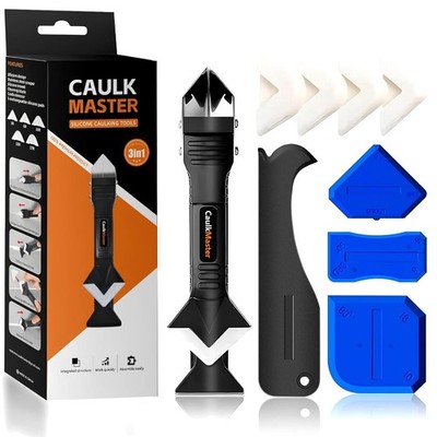 Silicone Caulking Tools 3 in 1, Sealant Finishing Tool with Grout Black Blue 