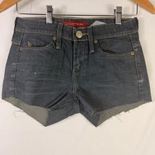 Pantalones Cortos de Denim Levi's Corte Lycra Envejecidos Tiro Bajo Para Mujer Azul Talla 28