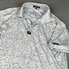 Bad Birdie Golf Polo Shirt Men M Gray Performance Stretch Athleisure Lightweight