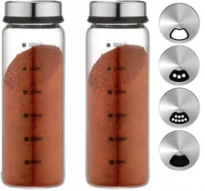 Salt and Pepper Shakers Set Large Salt Shaker with Adjustable Pour Holes