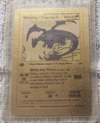 Pokemon Shining Charizard 1st Edition Purple Gold Foil Fan Art