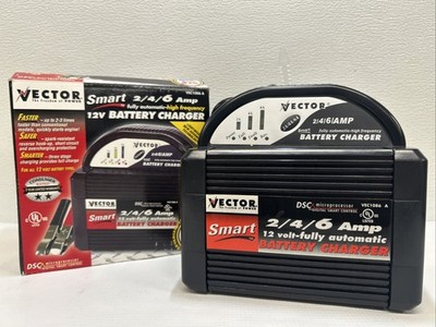 VECTOR Smart Auto 12 Volt Battery Charger 6 Amp 4 Amp 2 Amp Model VEC1086-A LNC