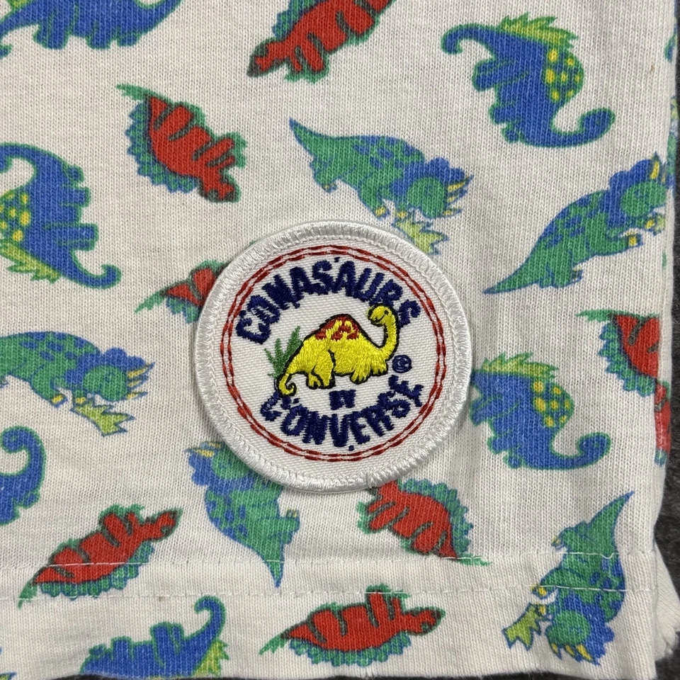 Camiseta Vintage Converse All Star Masculina Padrão Dinossauro Médio Feita nos EUA Anos 90 - Imagem 4 de 4