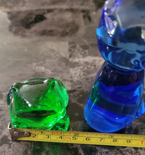 Vintage Hand Blown Glass Miniature Animal Lot (4) Multicolor Shiny Bottoms - Picture 2 of 15