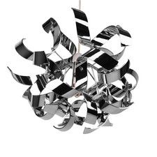 Modern Easy Fit Chrome Ceiling Light Shade Swirl Ribbon Design Bedroom