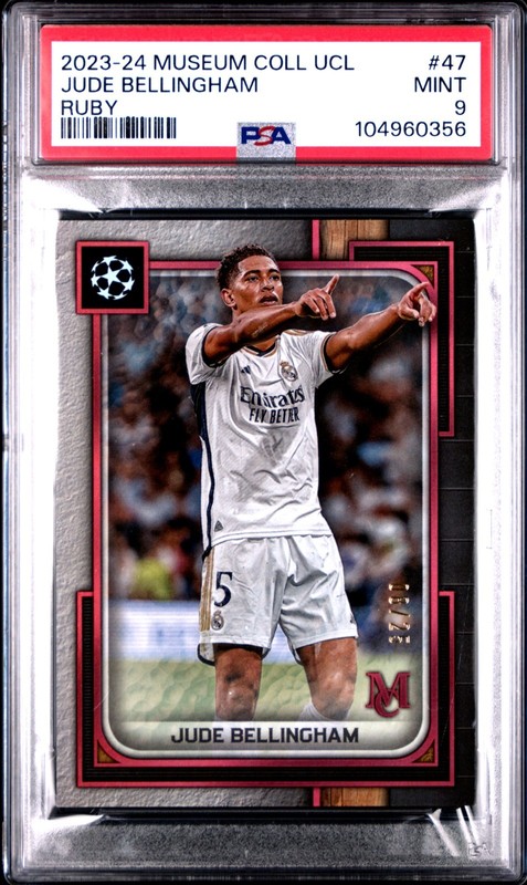 2023-24 Topps Museum UEFA Jude Bellingham /25 Ruby PSA 9 #47 Real Madrid
