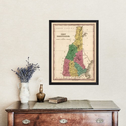 Vecchia mappa del New Hampshire 1824 - Vintage New Hampshire Art - Foto 4 di 29