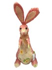 Sisal Pink Bunny Rabbit 21.5” Figurine for Easter Spring Home Decor