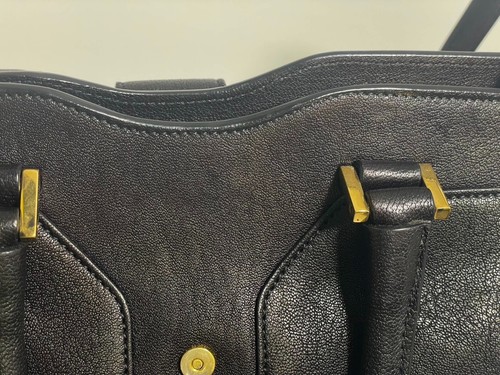 RankA* YVES SAINT LAURENT YSL Cabas Chyc 2way Bag Purse Black Leather - 第 10/12 張圖片