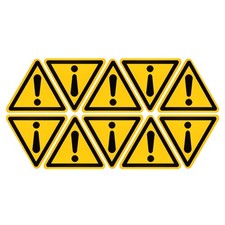 Triangle Caution Warning Sign Self Adhesive 20mm/0.78inch 10Pcs