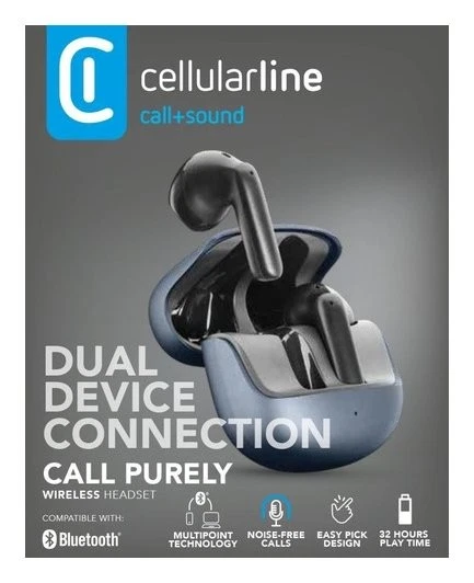 Cellular Line Auricolari microfono bluetooth CALL PURELY Tws Black BTPURETWSK - Immagine 2 di 4