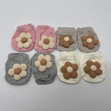 4 Pairs Baby Girl Ankle Socks, Non-Slip Low Cut Floral Socks for Infants, Toddle