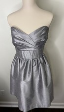 NWT Alfred Sung Strapless Party Cocktail Dress French Grey 10 Pleated BN01