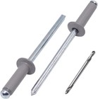 Skir'co Blindnieten 4x14mm (350tlg) Aluminium, Staubgrau Ral 7037, mit Bohrer