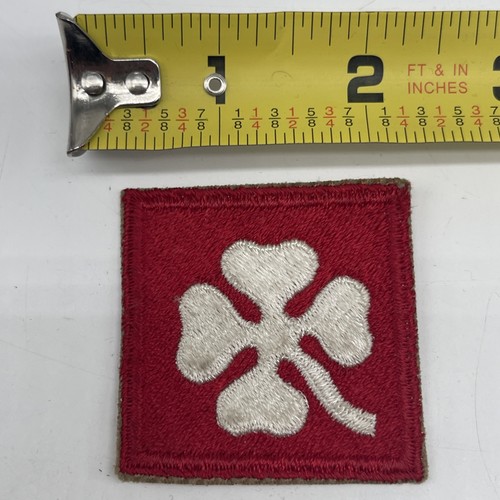 U.S. Military 4th Army Patch Cut Insignia Full Color Clover Insignia ~2” Square