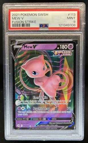 2021 Pokemon SWSH Fusion Strike Mew V #113/264 PSA 9