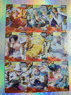 Set Komplett Set 9 Karten One Piece NFR Ruffy Nami Zoro Robin Shanks Boa Hancock