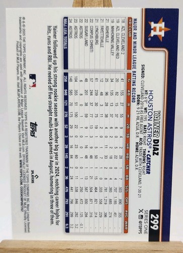 2025 TOPPS SERIES 1 BASEBALL #299 YAINER DIAZ TEAM LOGO BORDER ASTROS SSP - Picture 16 of 24
