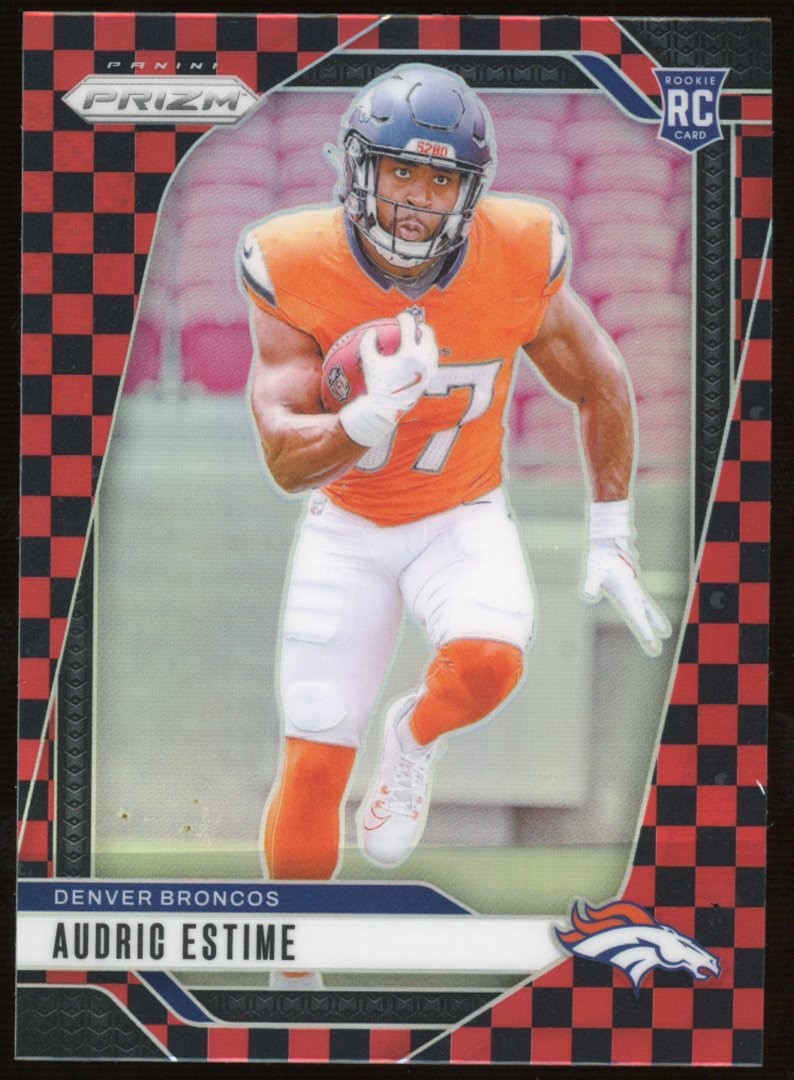 2024 Prizm Red & Black Checkerboard #306 Audric Estime RC Case Hit