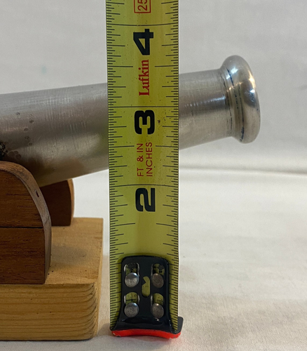 Metal Desk Canon Figurine with Handmade Wooden Stand Approx. 8 in. - Picture 12 of 12