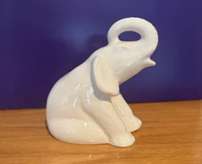 Rookwood Pottery White  Elephant #6490 Paperweight