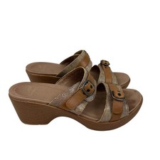 Dansko Women’s Jessie Sand Lizard Wedge Heel Comfort Sandals Size 38