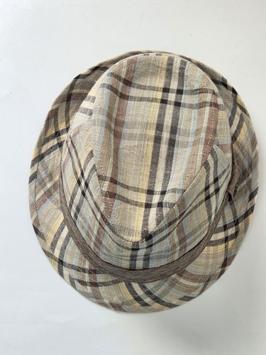 Cappello Tommy Bahama Relax Fedora Uomo M Plaid con Logo Metallo Ananas Cotone Usato in Ottime Condizioni - Foto 10 di 10