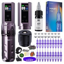 Mast Fold2 Pro Tattoo Kit, Cordless Complete Tattoo Gun Machine Kit, 2 Batter...