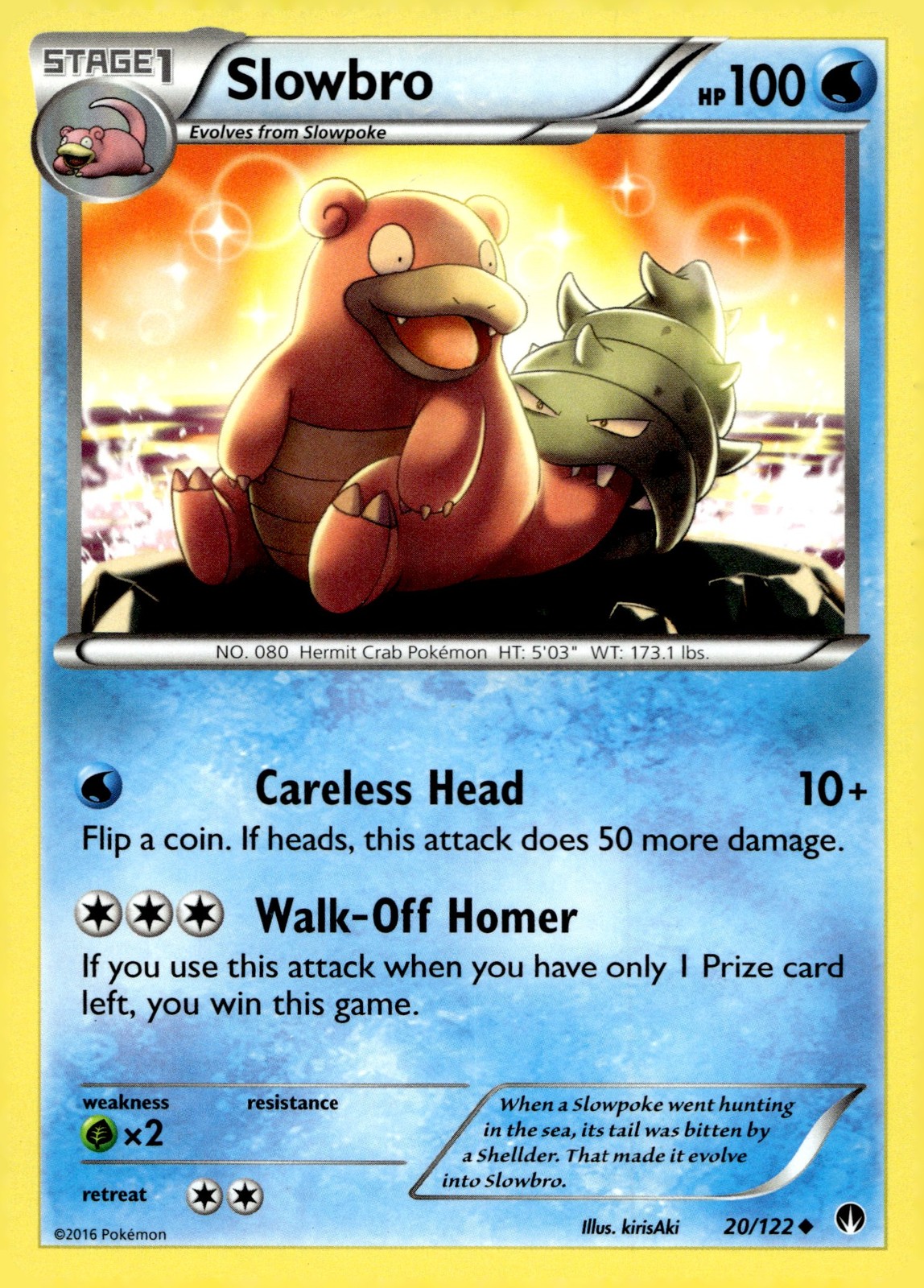 Slowbro #20/122 XY - BREAKpoint Near Mint or Better - Pokemon Card