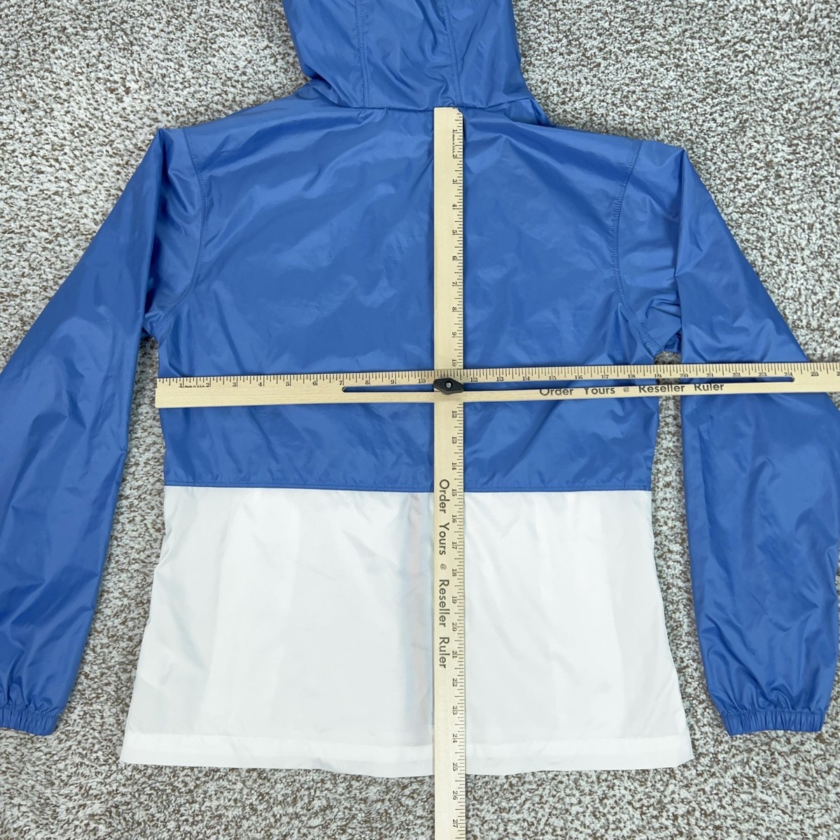 Columbia Jacket Womens Small Blue White Hooded Full Zip