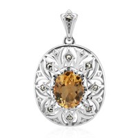 Cavill Citrin AnhäNger Oval 1,97Ct Markasit 925 Silber Schmuck Damen