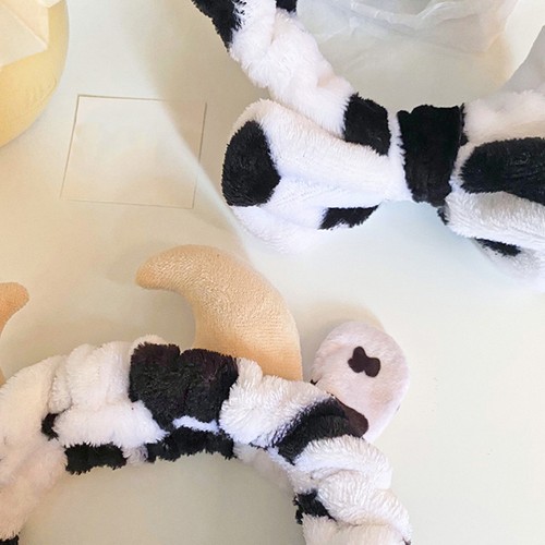  2 piezas diadema de maquillaje para niñas diademas de vaca mujeres lavado facial spa
