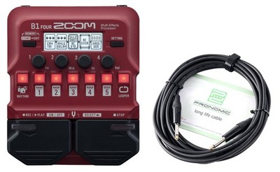 ZOOM B1 FOUR Kabel Set Multieffektpedal E-Bass Effekt Pedal Software Klinke