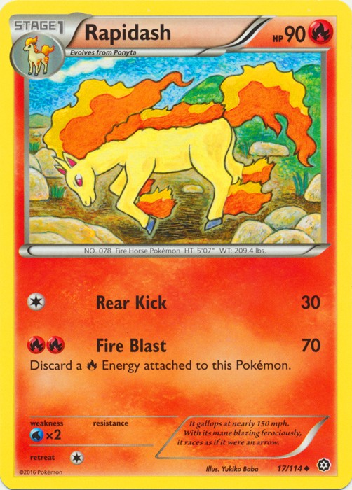 Rapidash - 17/114 - Uncommon (Near Mint) Steam Siege - Fire Pokémon